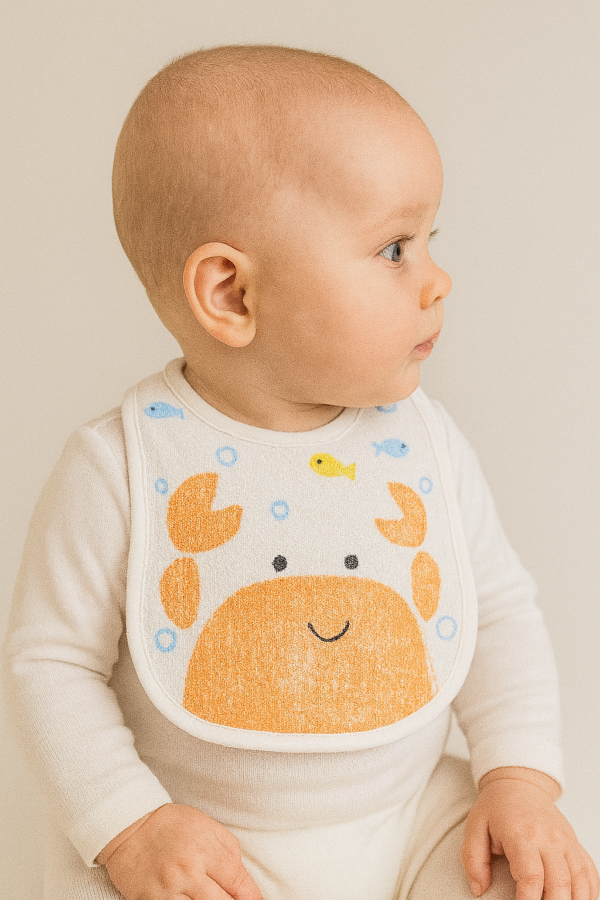 Unisex Yengeç Baskılı Bebek Önlüğü - 2. görsel