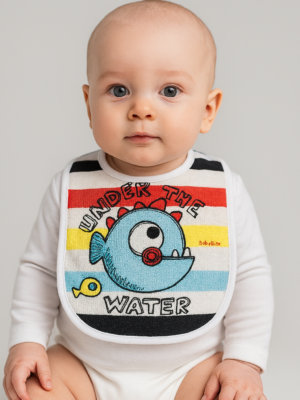 Erkek Bebek Under The Yazılı Mama Önlüğü - Almira Bebek