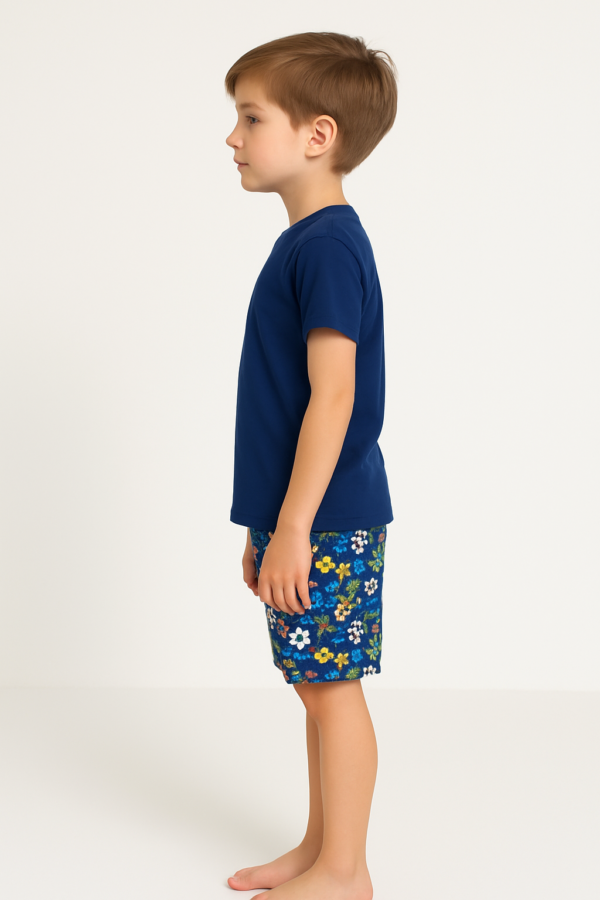 Erkek Çocuk Goal Time Yazılı Top Baskılı Kısa Kollu Kaprili Pijama Takımı - 2. görsel