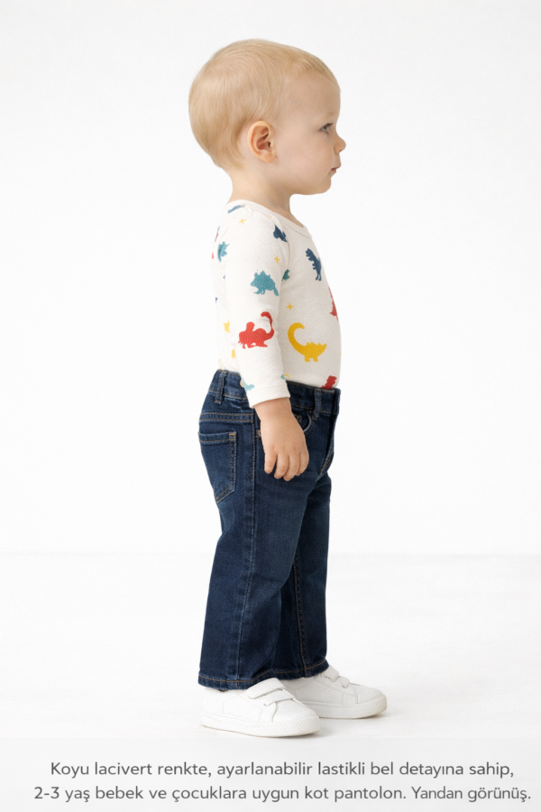 Erkek Çocuk Boru Paça Mavi Renk Kot Pantolon - 2. görsel