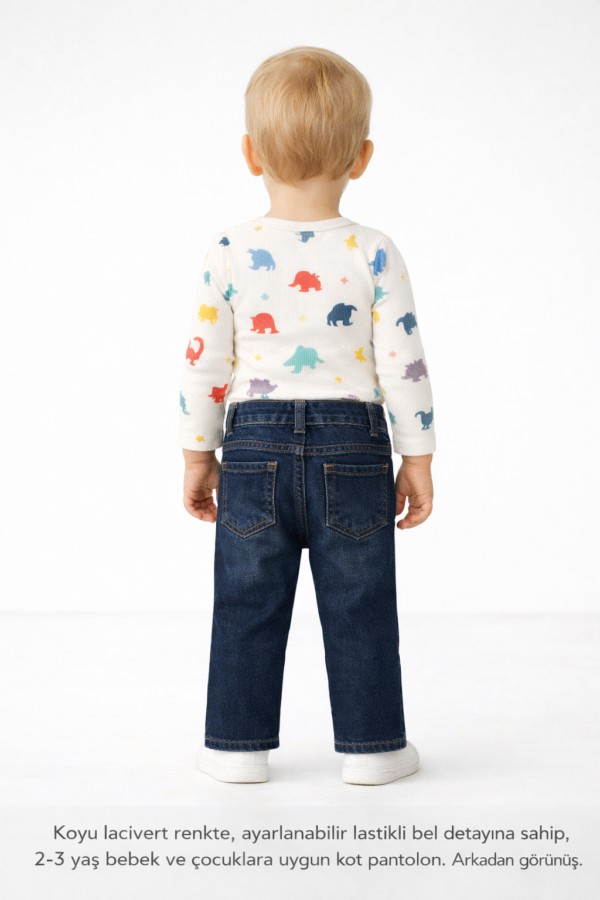 Erkek Çocuk Boru Paça Mavi Renk Kot Pantolon - 3. görsel