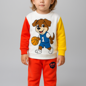 Erkek Bebek Paw Petrol Baskılı Uzun Kollu Pamuklu Takım - Almira Bebek