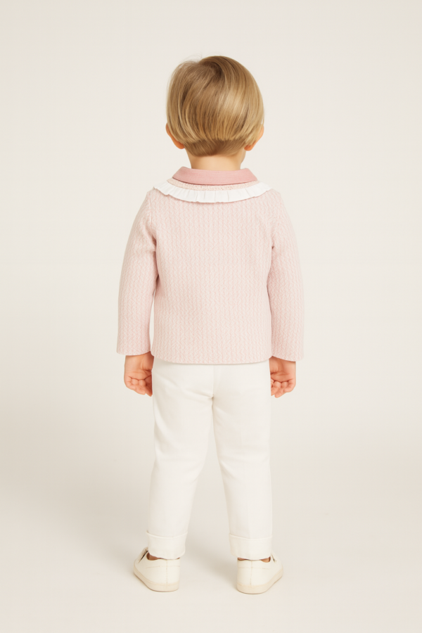 Kız Bebek Çiçek Cep Detaylı Ceket-gömlek Pantolon Takım - 3. görsel