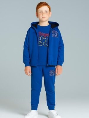 Erkek Çocuk 23 Yazılı Kapşonlu Yelek -sweat-eşofman 3lü Takım - Almira Bebek