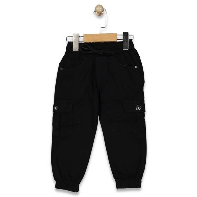 Erkek Çocuk Kargo Cepli Bel Kısmı Lastikli Kanvas Pantolon - 4. görsel