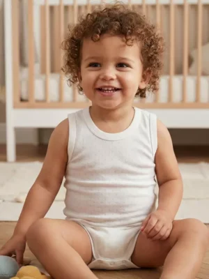 Unisex Jakarlı Kalın Askılı Çıtçıtlı Bady - Almira Bebek