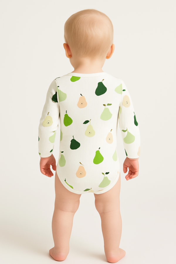 Unisex Armut Desenli Uzun Kollu Çıtçıtlı Bady - 3. görsel