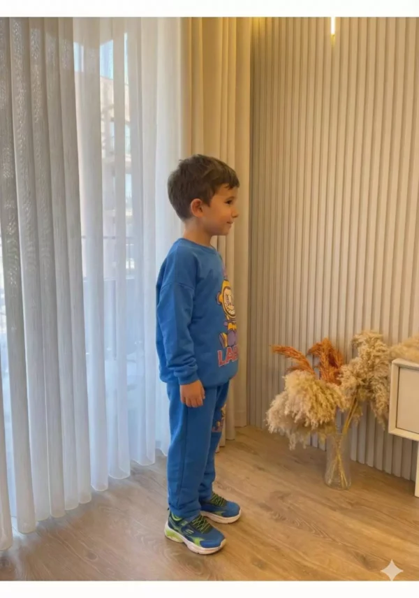 Erkek Çocuk Labubu Baskılı Mavi Renk Takım - 2. görsel