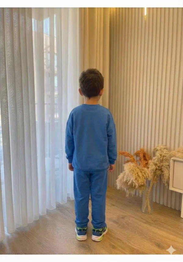 Erkek Çocuk Labubu Baskılı Mavi Renk Takım - 3. görsel
