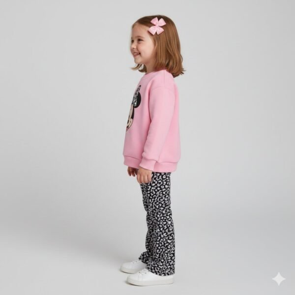 Kız Çocuk Minnie Baskılı Uzun Kollu Takım, Kız Çocuk Giyim, Rahat ve Şık - Gorsel 3