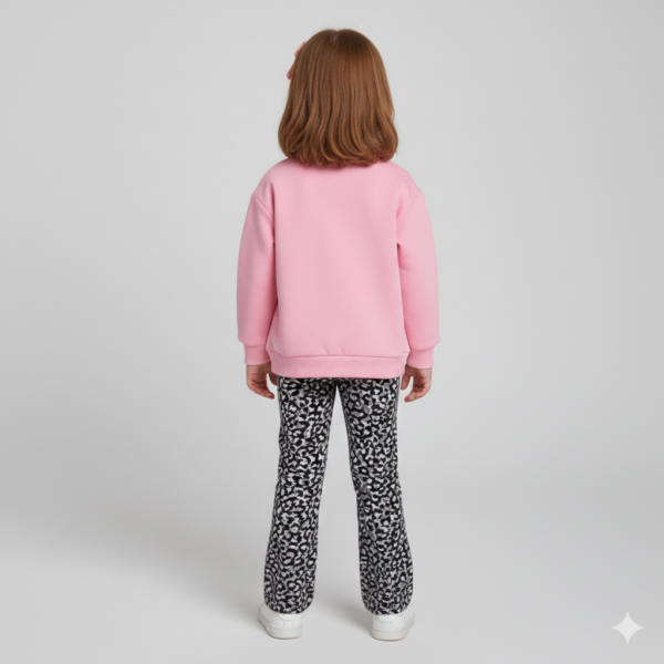 Kız Çocuk Minnie Baskılı - Uzun Kollu- 2 İp -leoparlı Takım - 3. görsel