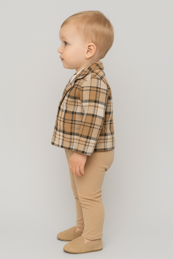 Erkek Bebek Ekoseli Ceket- Sweat- Pantolon Takım - 2. görsel