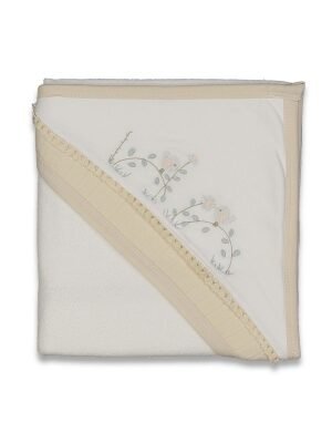 Kız Bebek Dalda Kuş Baskılı Banyo Havlusu - Almira Bebek