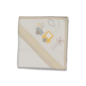 Erkek Bebek Tren Baskılı Pamuklu Banyo Havlusu - Almira Bebek