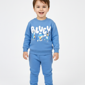 Erkek Çocuk Bluey Yazılı Köpek Baskılı Şardonlu Takım - Almira Bebek