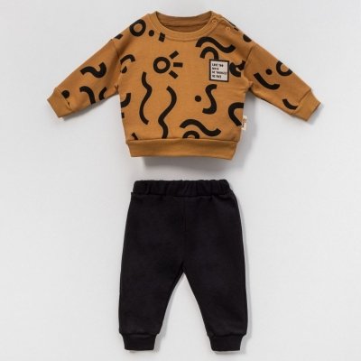 Erkek Bebek Çizgi Detaylı-uzun Kollu- Kahve Renk 3 İp Takım - 5. görsel