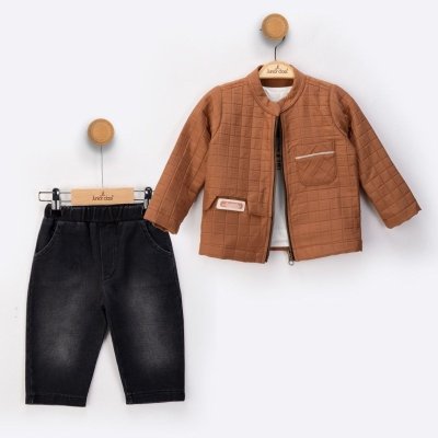 Erkek Bebek Kapitone Ceketli-  Bady-kanvas Pantolonlu Takım - 4. görsel