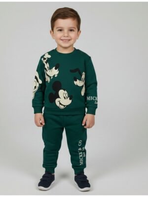 Erkek Çocuk Mickey Baskılı Yeşil Takım, Günlük Kullanım ve Rahatlık Sunar