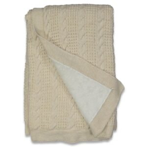 Unisex Örgü Detaylı İç Kısmı Welsoft  Battaniye - Almira Bebek
