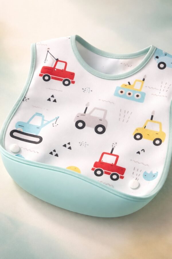 Bebekler için araba desenli su geçirmez leke tutucu pamuklu önlük, unisex bebek giyim ürünü - Gorsel 3