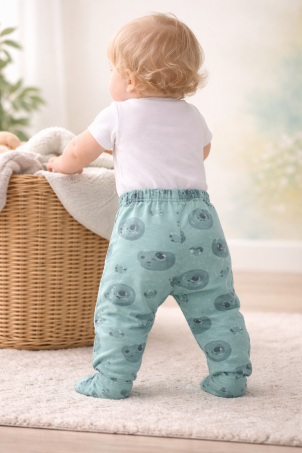 Bebek Tek Alt Erkek için Yeşil Patikli Renkli Günlük Kullanım - Gorsel 4