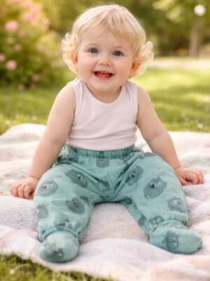 Bebek Tek Alt Erkek için Yeşil Patikli Renkli Günlük Kullanım