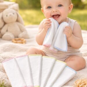 Bebek Ağız Mendili 6'lı Set, Yumuşak Penye, Unisex Bebeğe Uygun