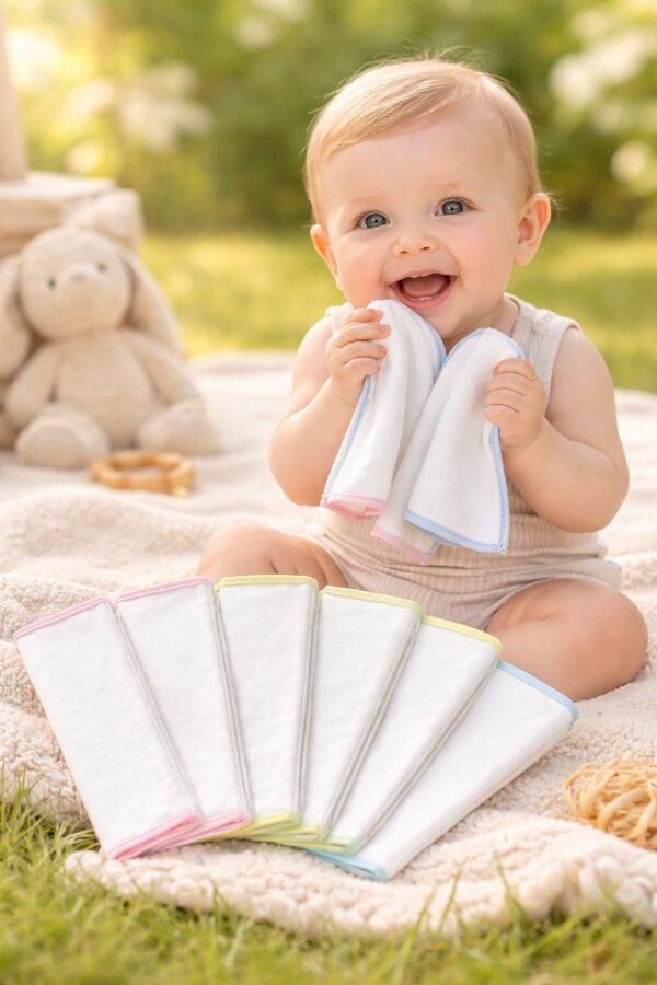 Bebek Ağız Mendili 6'lı Set, Yumuşak Penye, Unisex Bebeğe Uygun