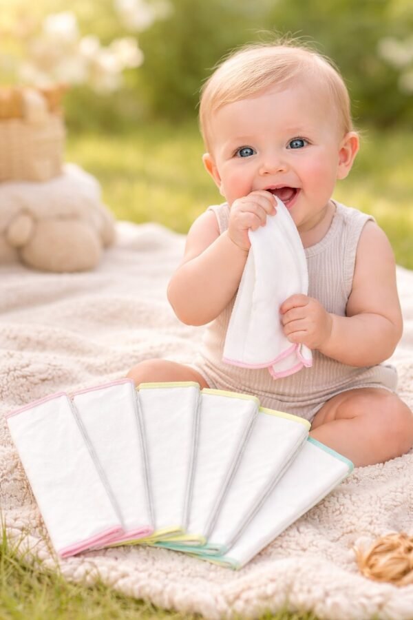 Bebek Ağız Mendili 6'lı Set, Yumuşak Penye, Unisex Bebeğe Uygun - Gorsel 2