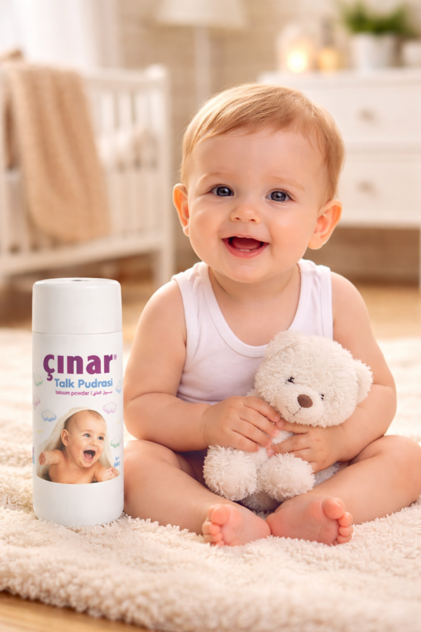 Çınar Talk Bebek Pudrası hassas ciltler için hafif ve dayanıklı güvenli kullanım - Gorsel 2