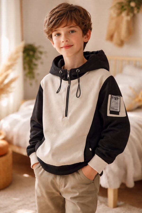 Cocuk Siyah Sweatshirt Rahat ve Şık Kız Giyim - Kız Çocuk Giyim - Gorsel 2