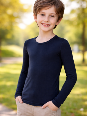 Çocuk Erkek Termal Üst Kıyafet Siyah Bedensel Renk ve Rahatlık