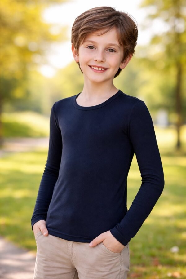 Çocuk Erkek Termal Üst Kıyafet Siyah Bedensel Renk ve Rahatlık