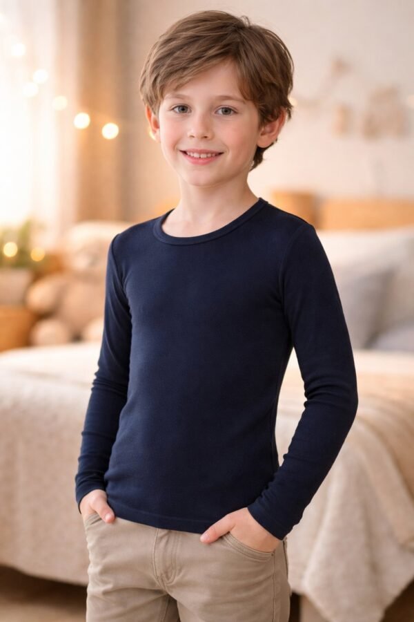 Çocuk Erkek Termal Üst Kıyafet Siyah Bedensel Renk ve Rahatlık - Gorsel 2