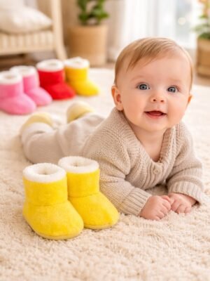 Domi Kids Bebek Panduf Sarı, Bebek Ayakkabısı, Rahat ve Yumuşak Tasarım