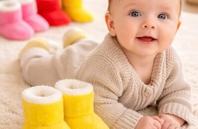 Domi Kids Bebek Panduf Sarı, Bebek Ayakkabısı, Rahat ve Yumuşak Tasarım