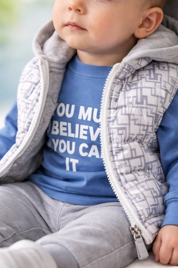 Erkek Bebek Çizgi Desenli Kapşonlu Takım, Erkek Bebek Giyim, Günlük Konfor ve Şıklık - Gorsel 3