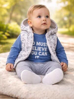 Erkek Bebek Çizgi Desenli Kapşonlu Takım, Erkek Bebek Giyim, Günlük Konfor ve Şıklık