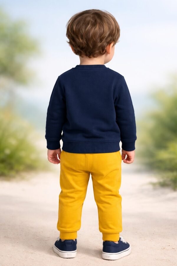 Erkek Bebek Sweatshirt Kaplan Baskılı Lacivert 6-24 Ay rahat ve şık - Gorsel 4