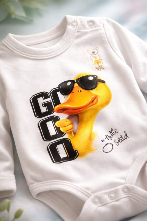 Erkek Bebek Good Yazılı Uzun Kol Pamuklu Çıtçıtlı Bady, Erkek Bebek Giyim, Rahat ve Pratik - Gorsel 3