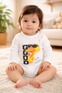 Erkek Bebek Good Yazılı Uzun Kol Pamuklu Çıtçıtlı Bady