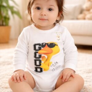 Erkek Bebek Good Yazılı Uzun Kol Pamuklu Çıtçıtlı Bady