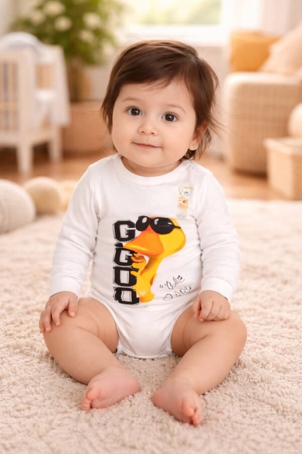 Erkek Bebek Good Yazılı Uzun Kol Pamuklu Çıtçıtlı Bady, Erkek Bebek Giyim, Rahat ve Pratik - Gorsel 2