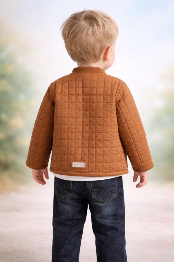 Erkek Bebek Kapitone Ceketli Takım, rahat ve dayanıklı günlük giyim, kahverengi renkli - Gorsel 4