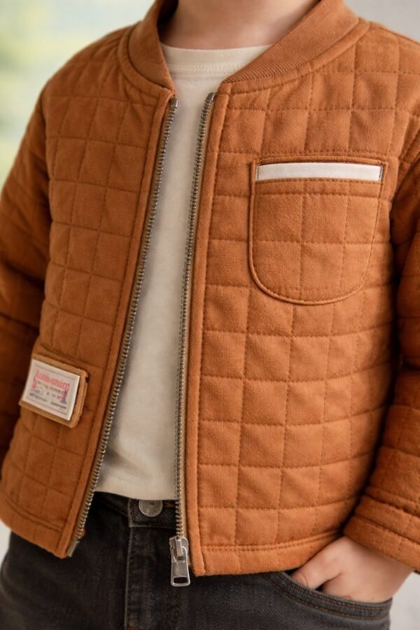 Erkek Bebek Kapitone Ceketli Takım, rahat ve dayanıklı günlük giyim, kahverengi renkli - Gorsel 3