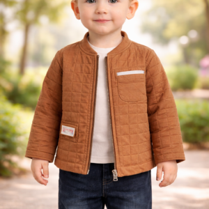 Erkek Bebek Kapitone Ceketli Bady Kanvas Pantolon Takımı, kahverengi, rahat ve pratik giyim