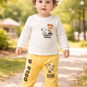 Erkek Bebek Kışlık Sarı Kumaş Takım - Pamuklu ve Rahat Çocuk Giyim