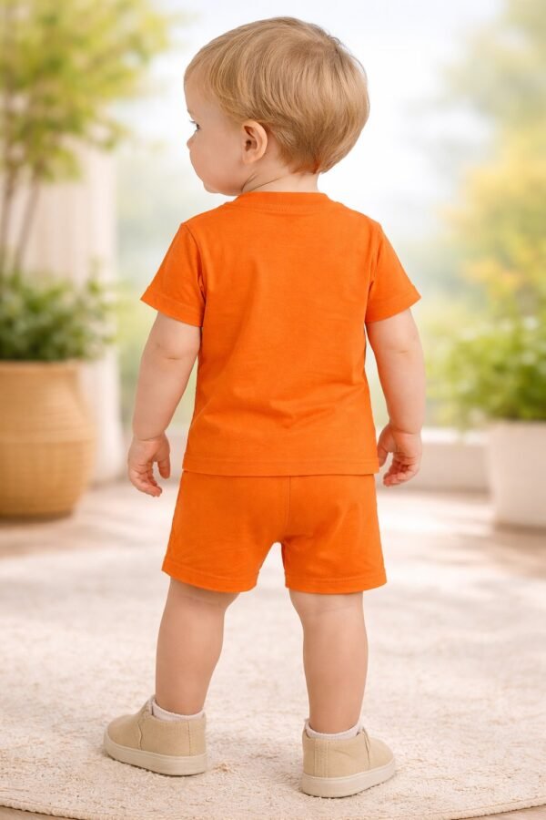 Erkek Bebek Paw Patrol Baskılı Turuncu Kısa Kollu Takım, Bebek Giyim, Rahat ve Pratik - Gorsel 4