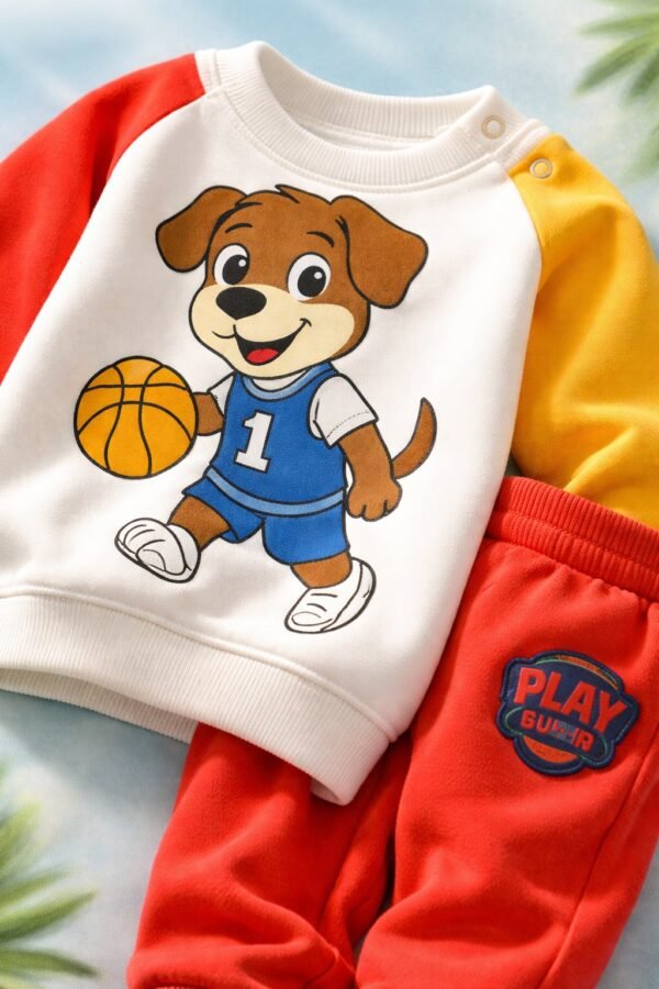 Pamuklu Erkek Bebek Takım Uzun Kollu Renkli Baskılı Günlük Kullanım - Gorsel 3