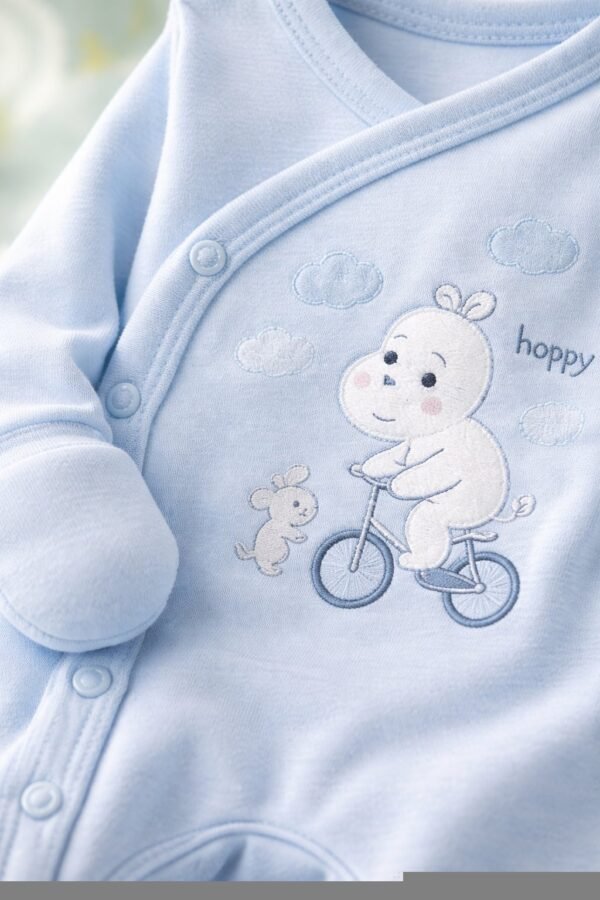 Erkek Bebek Şapkalı Kendinden Eldivenli Ayaklı Zıbın Seti, bebek giyim, rahat ve dayanıklı - Gorsel 3